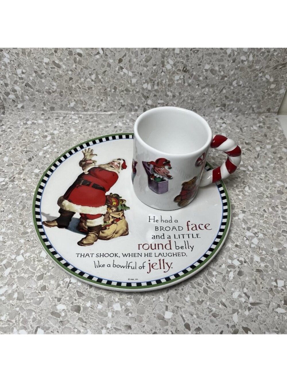 Hallmark Santa Claus Cookie Plate And Mug Set Twas the Night Before Christmas